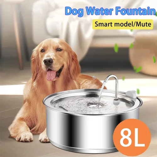 8L Dog water fountain Stainless Steel
