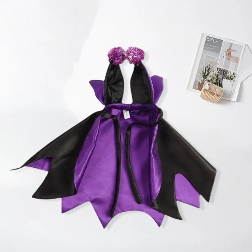 Halloween Black and Purple Cape and Hat