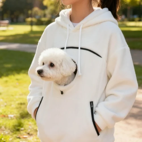 Handmade Bouclé Pet Hoodie Carrier